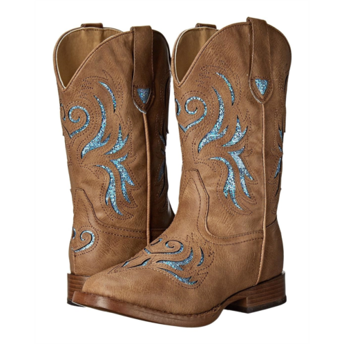 Girls Roper Kids Glitter Breeze Square Toe Boots (Toddler/Little Kid)