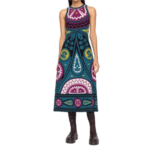 SEA gael applique sleeveless dress in teal