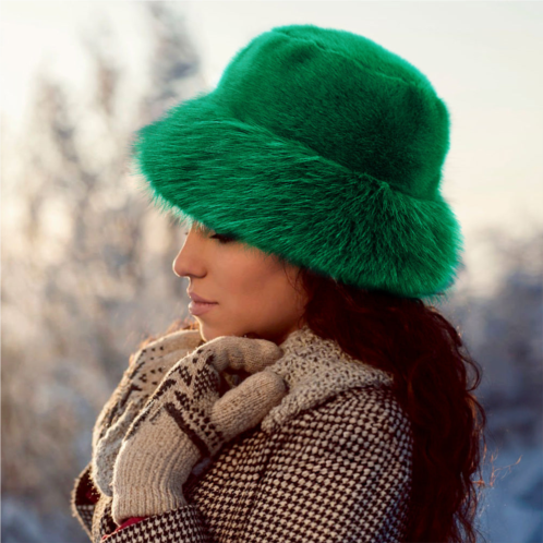 FASHNZFAB faux fur russian style plush bucket hat