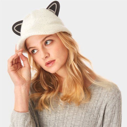 FASHNZFAB solid cat ear slouchy newboy cap