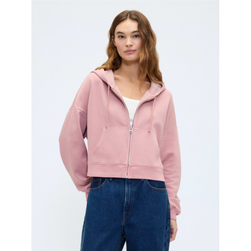 Gap Relaxed Cropped Fleece Zip Hoodie