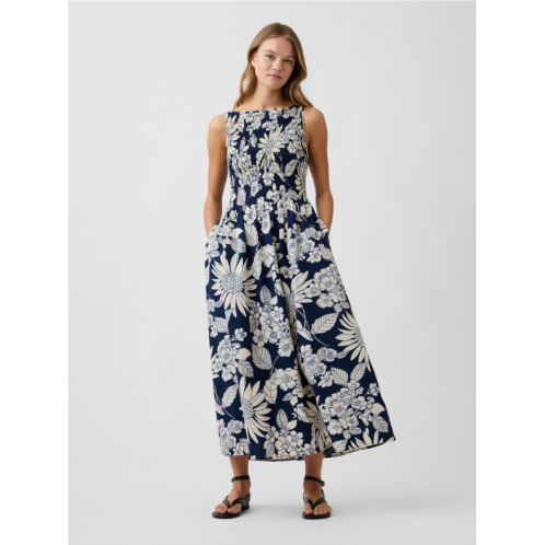 Gap Smocked Boatneck Maxi Dress