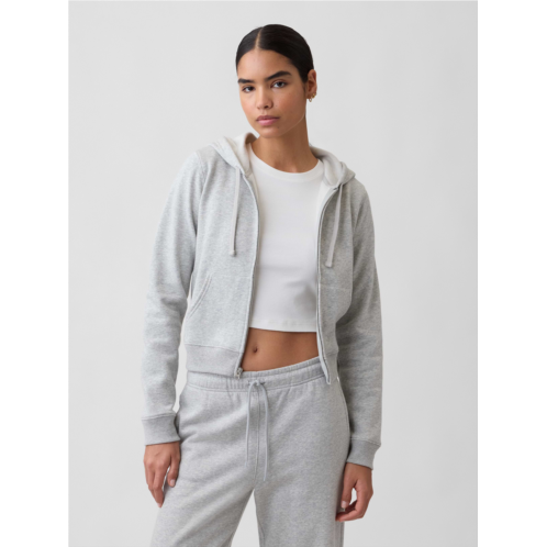 Gap Cropped Fleece Zip Hoodie