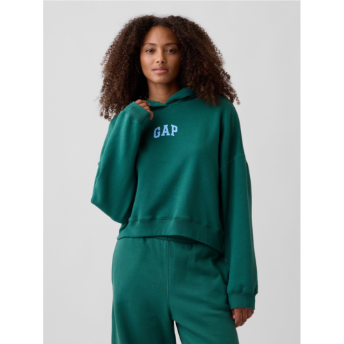 Relaxed Gap Mini-Logo Cropped Hoodie