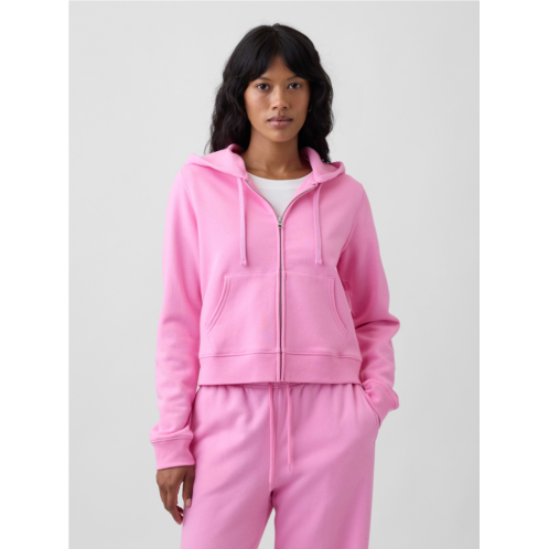 Gap Cropped Fleece Zip Hoodie