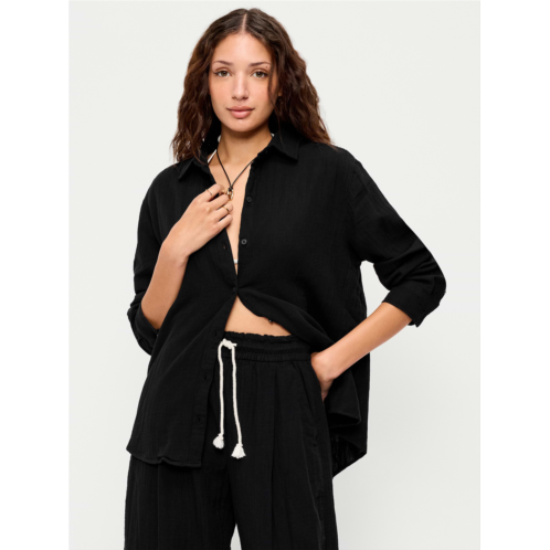OldNavy Open-Back Crinkle Gauze Button-Down Shirt