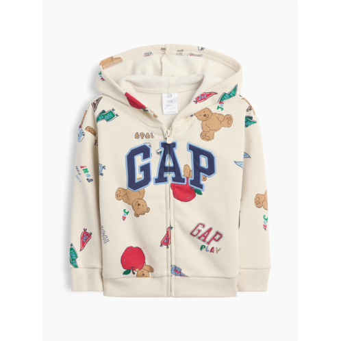 babyGap Relaxed Print Logo Zip Hoodie