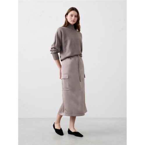 bananarepublic Satin Cargo Midi Skirt