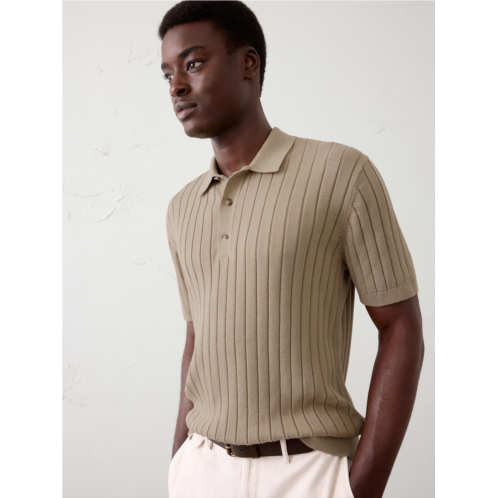 bananarepublic Wide-Ribbed Sweater Polo