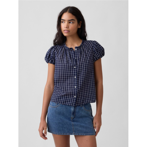 Gap Print Puff Sleeve Top