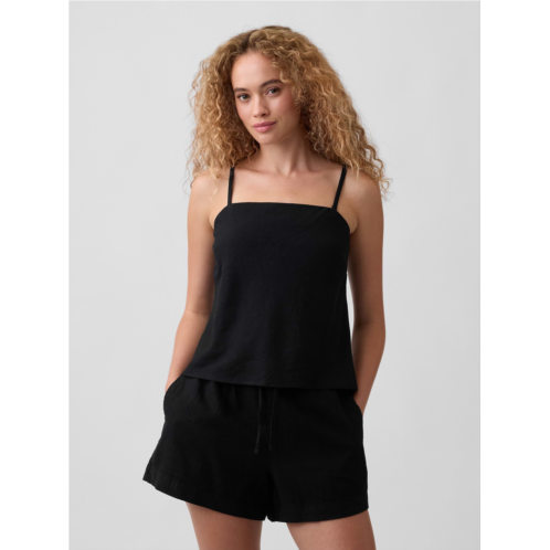 Gap Linen-Blend Bias-Cut Top
