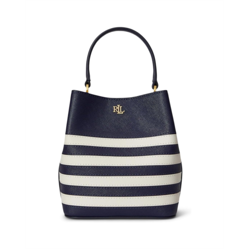POLO RALPH LAUREN Two-tone Leather Small Reese Bucket Bag