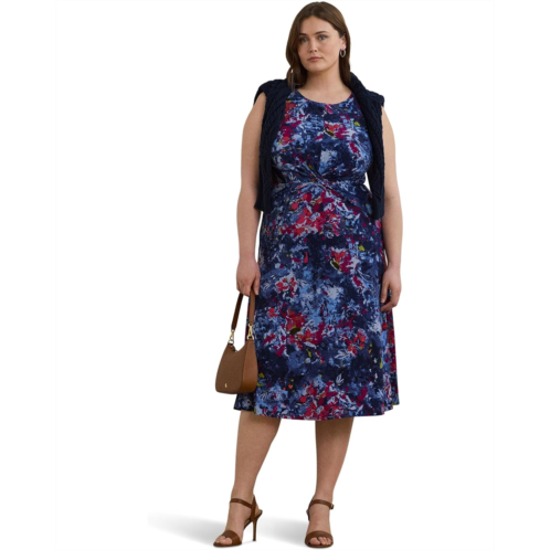 POLO RALPH LAUREN Plus Size Print Twist-Front Jersey Dress