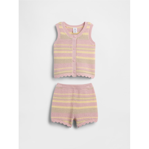 Gap Baby Crochet Stripe Vest Outfit Set