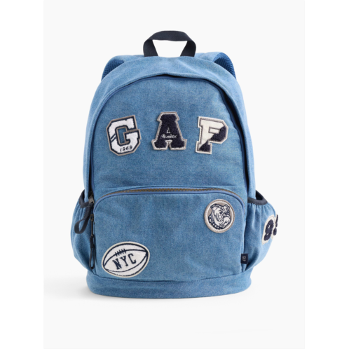 Gap Kids Denim Logo Patch Backpack