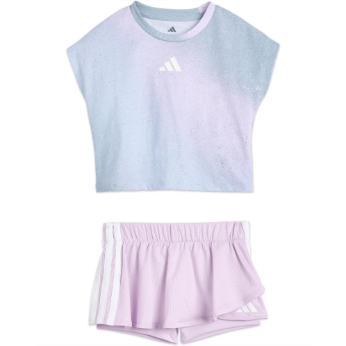 Adidas Kids Aop Sleeveless Box Tee Faux Wrap Skort Set (Infant)