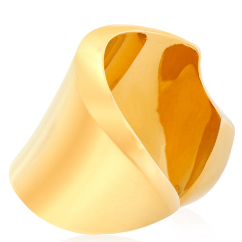 Burberry Gold Shield Curve Ring Size 53