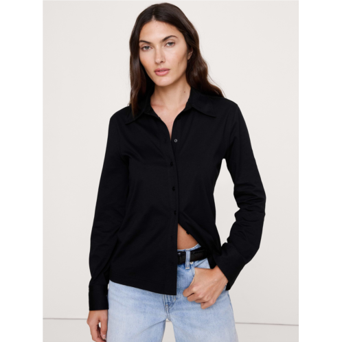 Bananarepublic Silky Cotton Long-Sleeve Button-Down Shirt