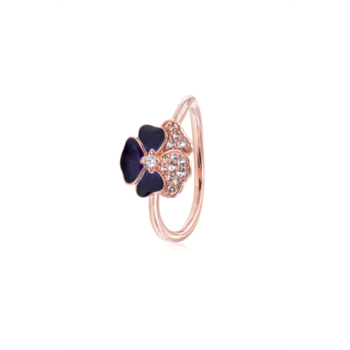 Pandora moments deep purple pansy flower ring