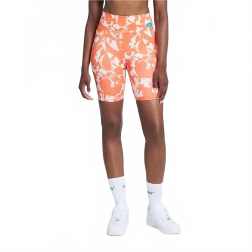 NIKE womans luxe icon clash bike shorts in orange