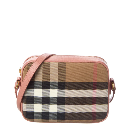Burberry check small canvas & leather shoulder bag
