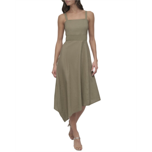DKNY linen-blend dress