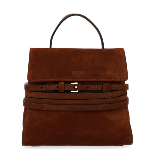 MOSCHINO tie me small suede handbag