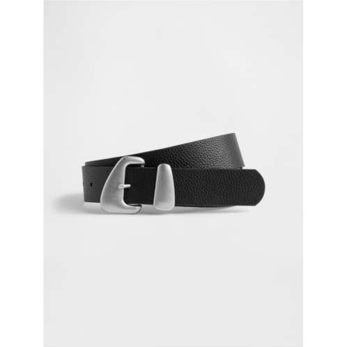 Gap Vegan Leather Pebble Angular Buckle Belt