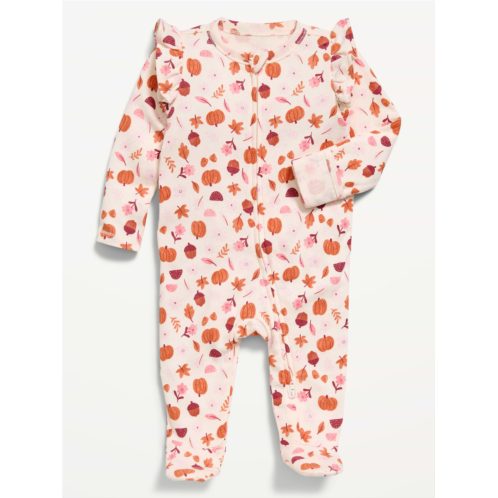 OldNavy Ruffle-Trim 2-Way-Zip Sleep & Play Footed One-Piece for Baby