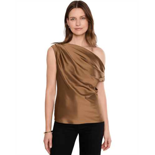 POLO Ralph Lauren Womens Lauren Ralph Lauren Satin Charmeuse Off-the-Shoulder Blouse