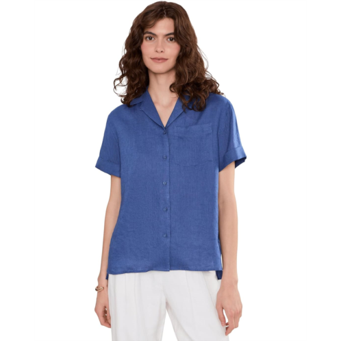 POLO Ralph Lauren Womens Lauren Ralph Lauren Linen Short Sleeve Camp Shirt