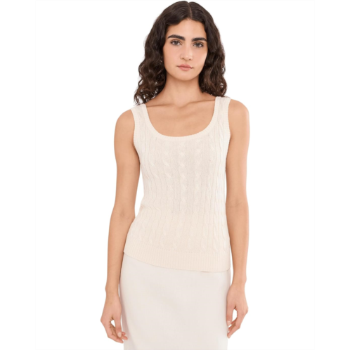 POLO Ralph Lauren Womens Lauren Ralph Lauren Cable Cotton-Blend Sleeveless Sweater