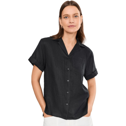 POLO Ralph Lauren Womens Lauren Ralph Lauren Linen Short Sleeve Camp Shirt