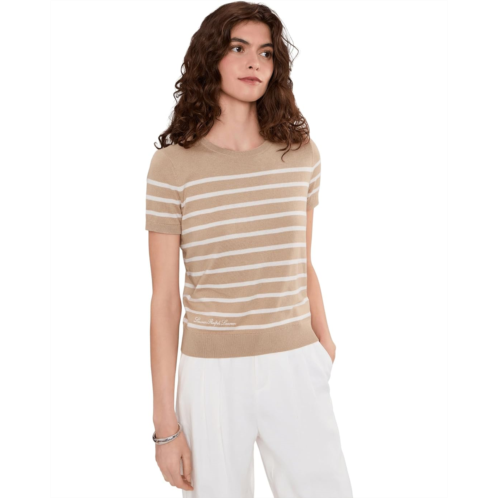 POLO Ralph Lauren Womens Lauren Ralph Lauren Striped Short Sleeve Sweater