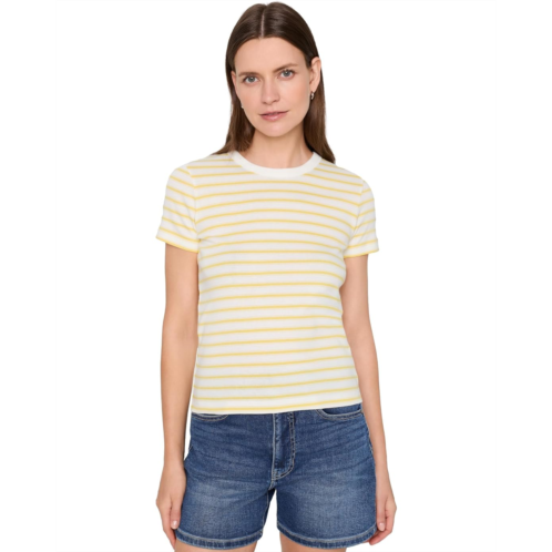 Womens Vince Stripe Shrunken 90s Tee