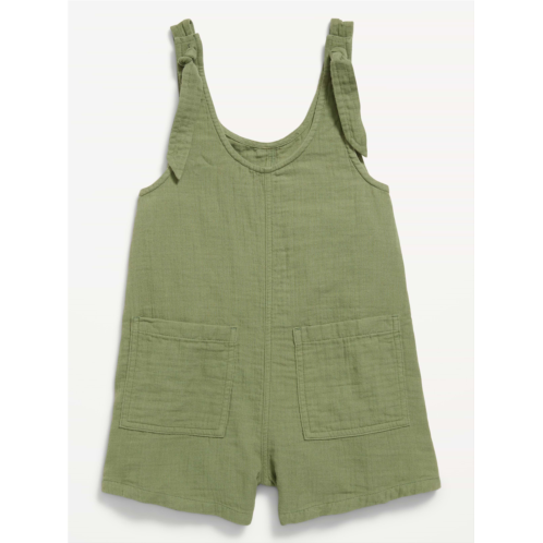 OldNavy Sleeveless Tie-Strap Double-Weave Romper for Girls