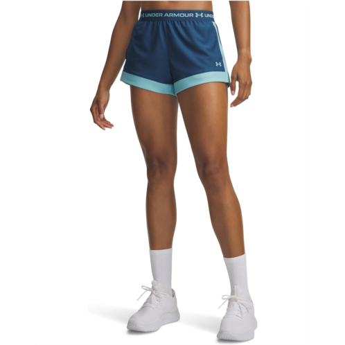 Womens Under Armour Tech Play Up 3 Color-Block Shorts