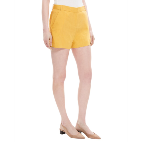 Theory lynie sleek linen-blend short