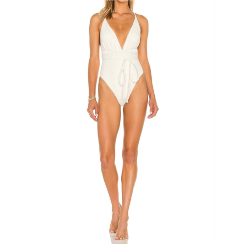 Devon Windsor belle full piece swimsuit in cream crocodile