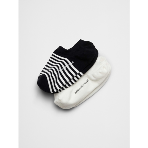 bananarepublic Womens Striped No-Show Socks (2 Pack)