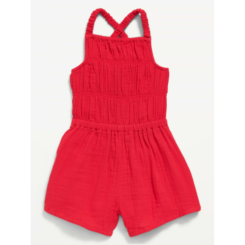 OldNavy Sleeveless Double-Weave Smocked Romper for Toddler Girls