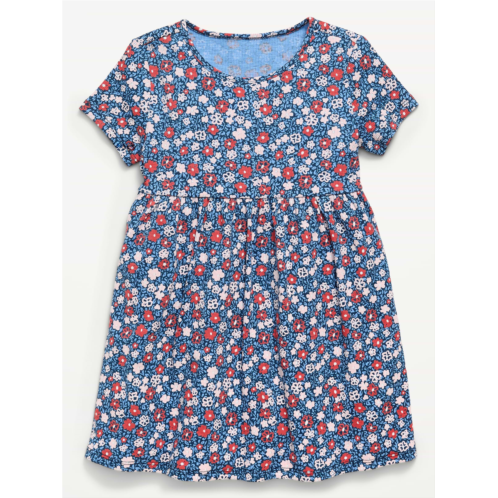 OldNavy Printed Short-Sleeve Ribbed Dress for Toddler Girls