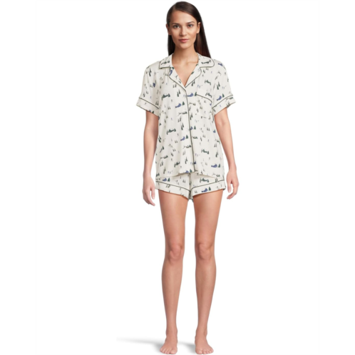 Womens Eberjey Gisele Printed TENCEL Modal Relaxed Shorts PJ Set