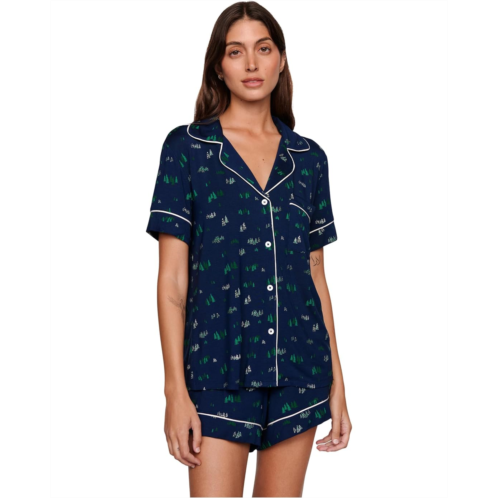 Womens Eberjey Gisele Printed TENCEL Modal Relaxed Shorts PJ Set
