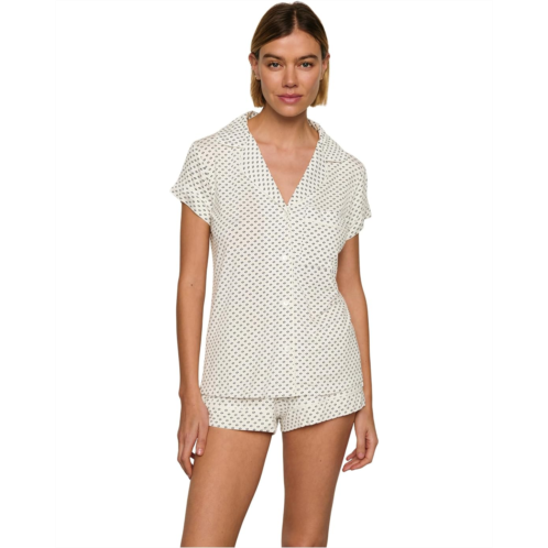 Womens Eberjey Gisele Printed TENCEL Modal Shorties PJ Set