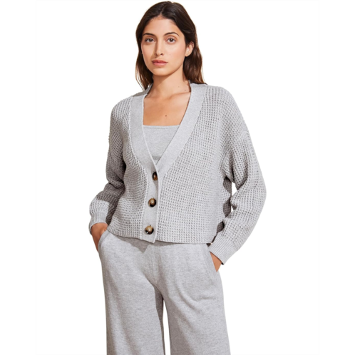 Womens Eberjey Recycled Sweater Cropped Cardigan
