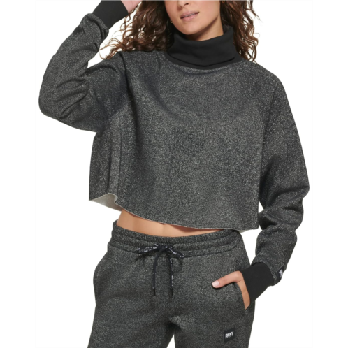 DKNY Sparkle Fleece High-Waist Relaxed Joggers