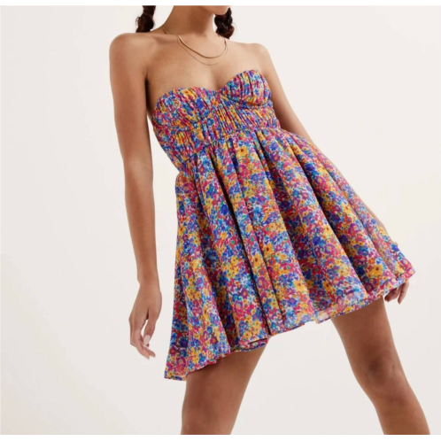 For Love & Lemons sasha strapless mini dress in blue