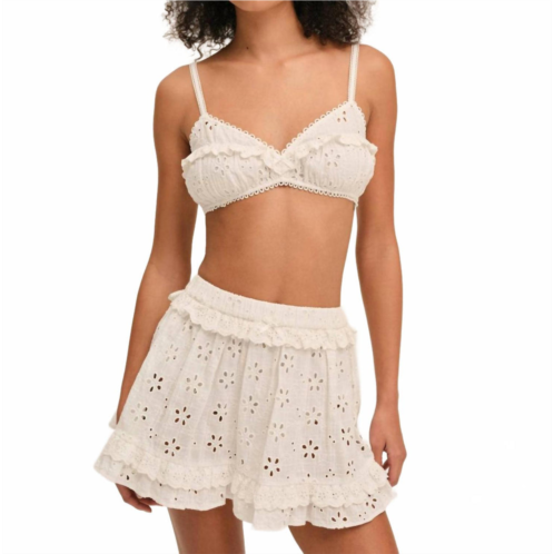 For Love & Lemons womens dreamy daisy skirt in white