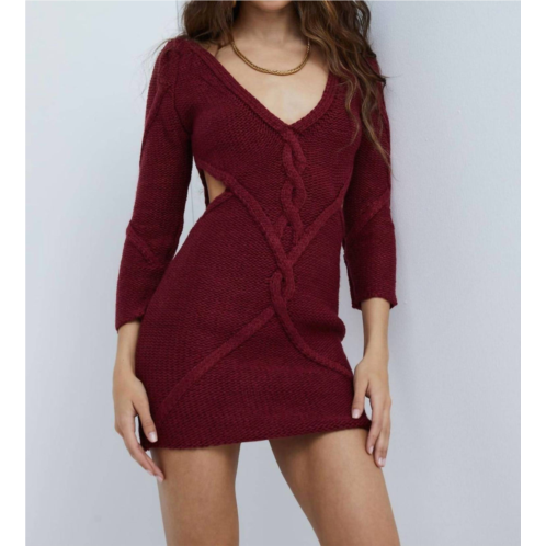 For Love & Lemons keke sweater dress in red